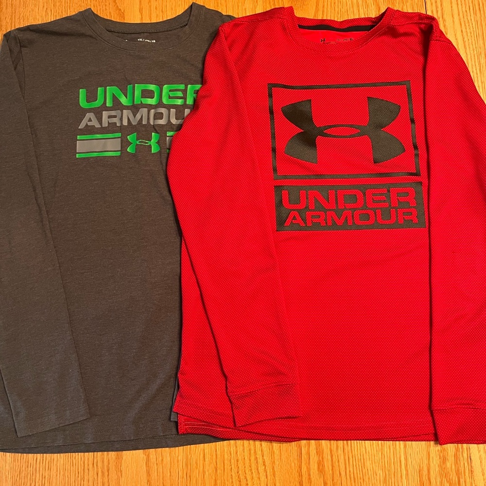 Boys Under Armour long sleeve shirts.